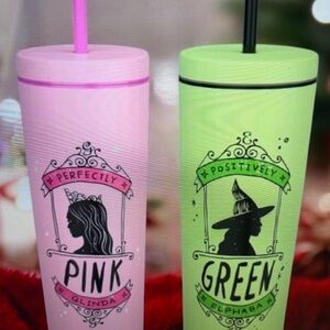 Zak Wicked 23 oz Tumbler Set Pink and Green Glinda and Elphaba Target Exclusive